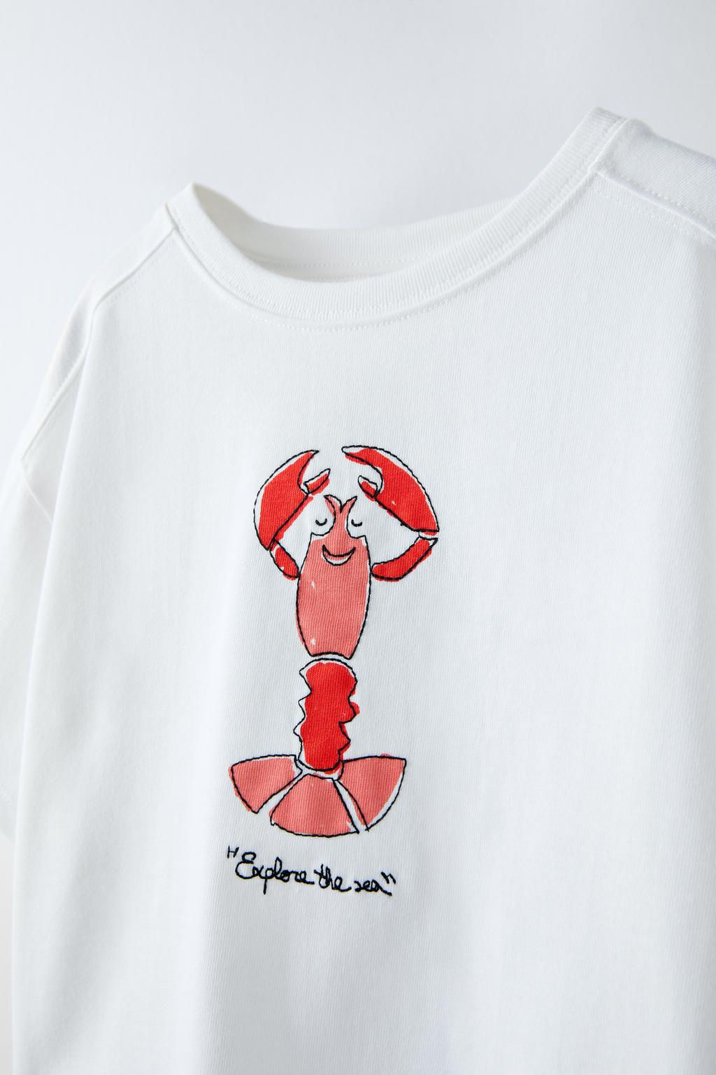 EMBROIDERED LOBSTER T-SHIRT - Zara фото 4