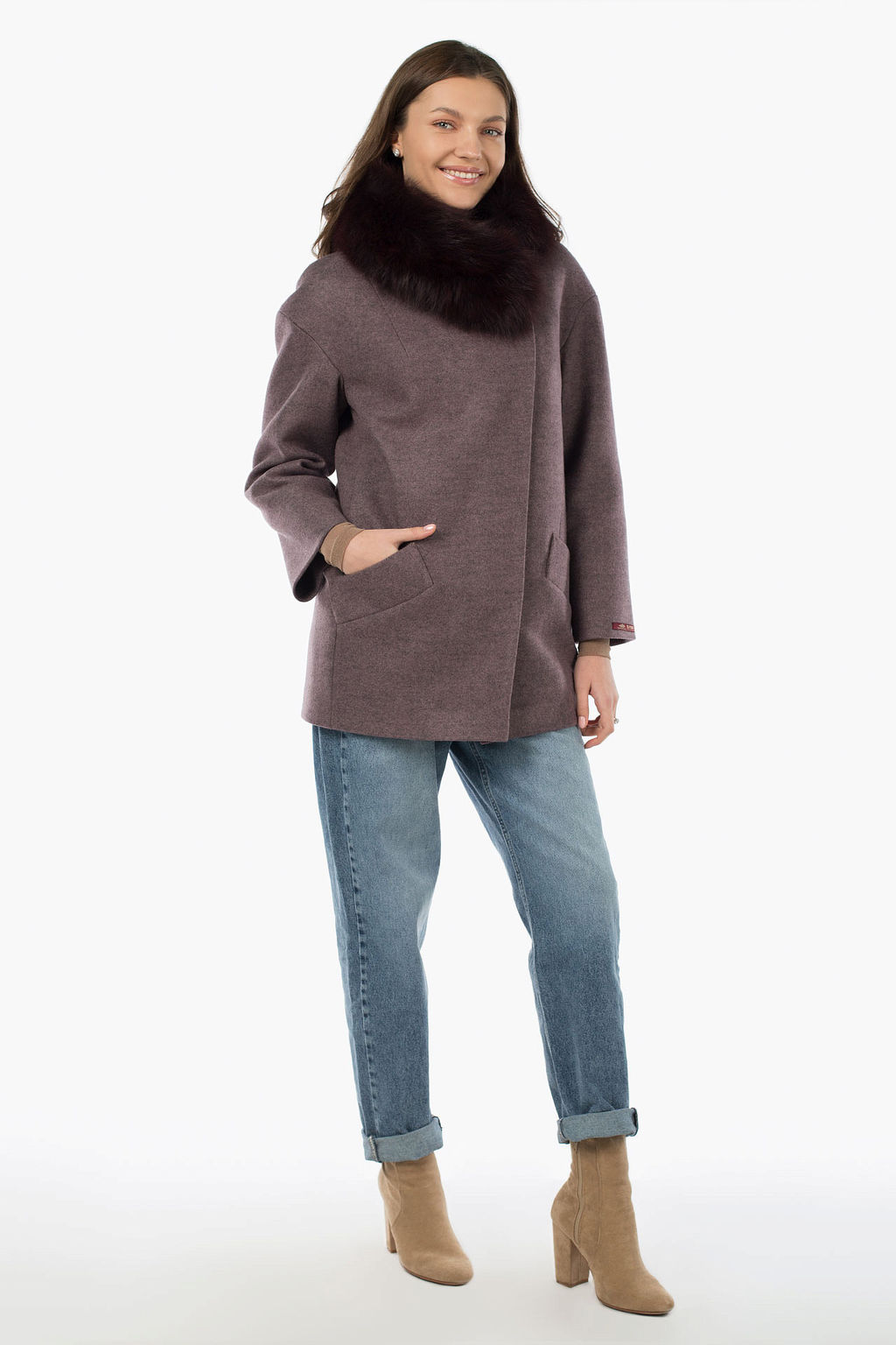 Мех натуральный (песец) Пальто утепленное Термофинн 100 г - El podio фото 4