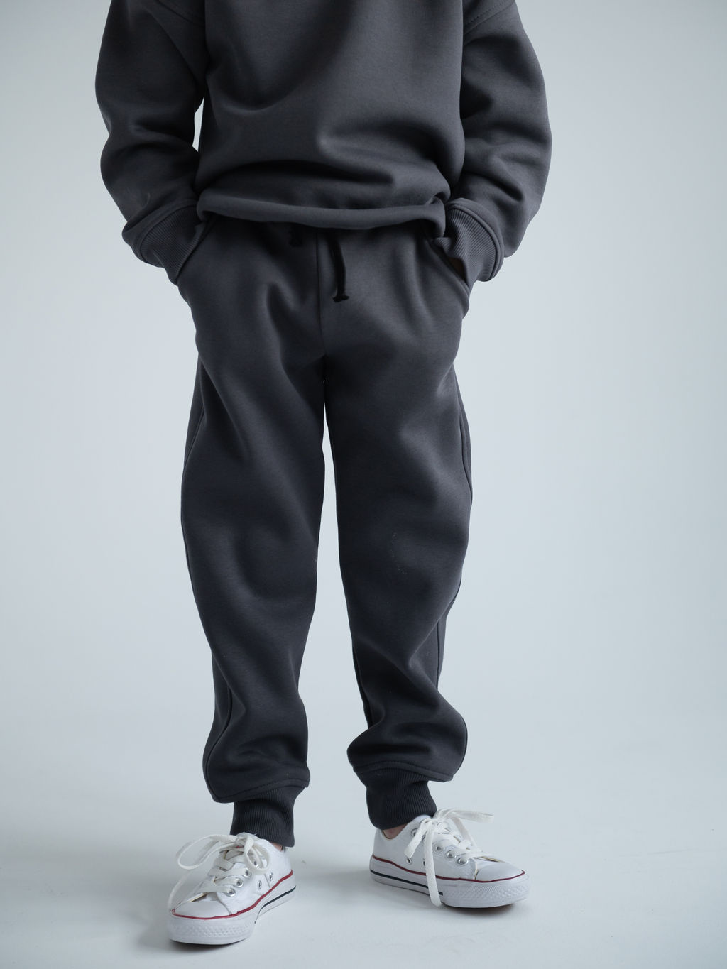 Костюм детский трикотажный с начёсом, тем.серый - Lesi kids фото 6