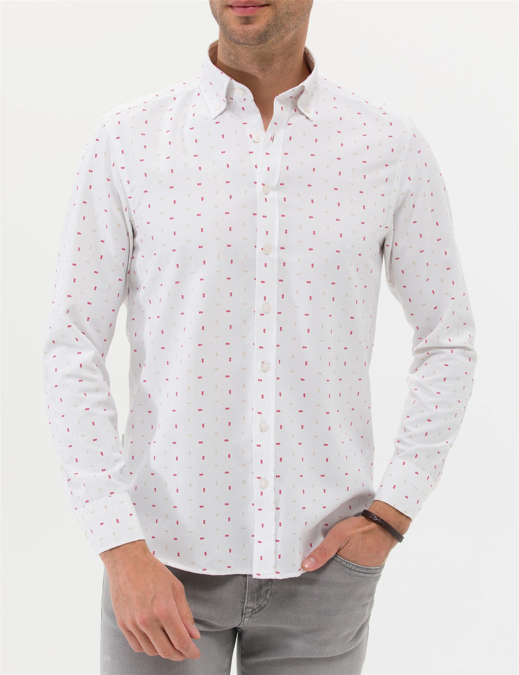 K_rm_z_ Slim Fit Uzun Kollu G_mlek - Pierre cardin фото 6