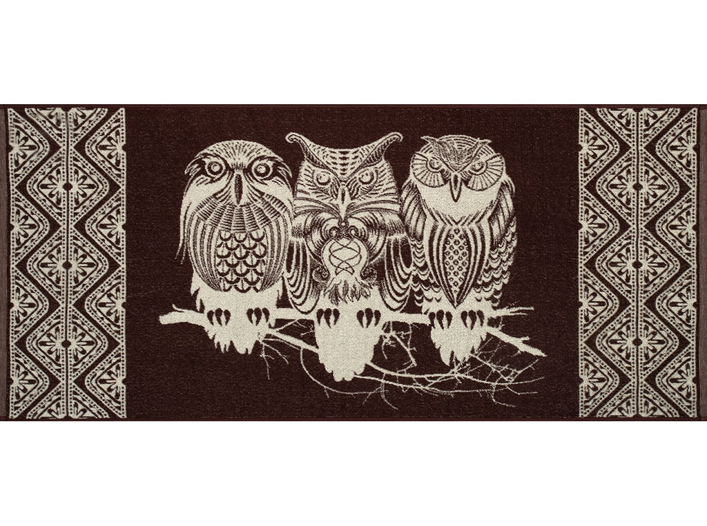 Полотенце махровое 6с102.411ж1 Совушки (шоколад) 67х150см
