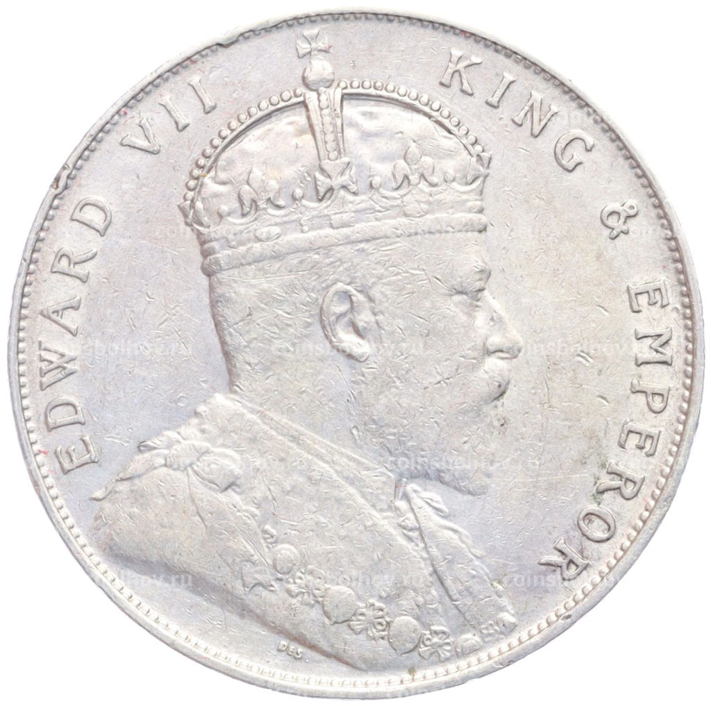 Монета 1 доллар 1909 года Стрейтс Сетлментс