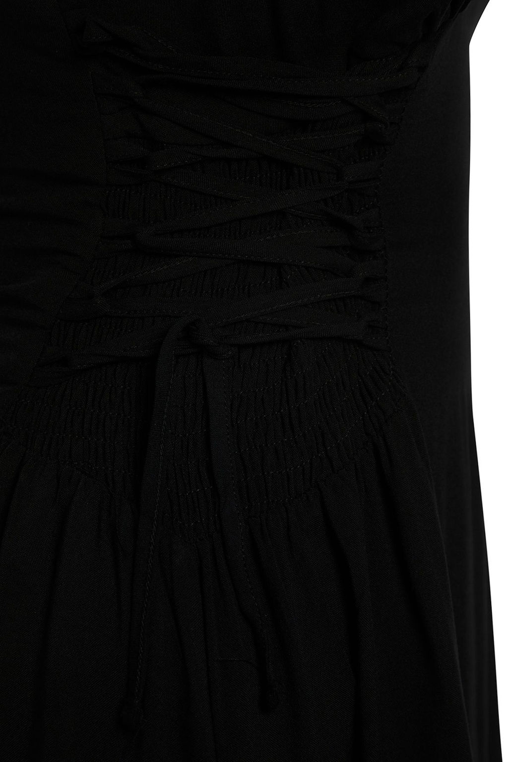 Siyah Dokuma Baglama Detayl? Maxi Plaj Elbise TBESS24EL00098