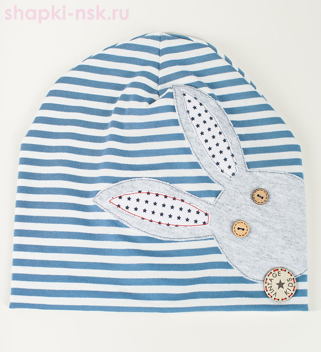 104 Ш Зайчик Шапка для мальчика (50-55)