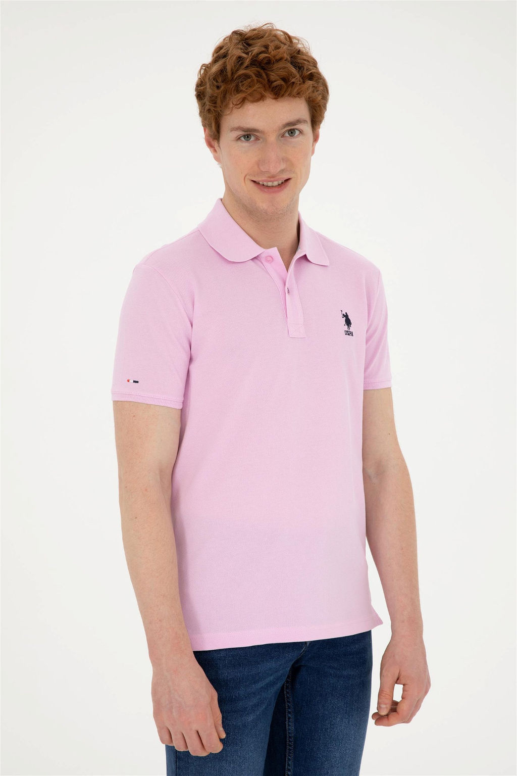 U. S. Polo Assn / Мужская розовая базовая футболка - U.s. polo assn фото 3