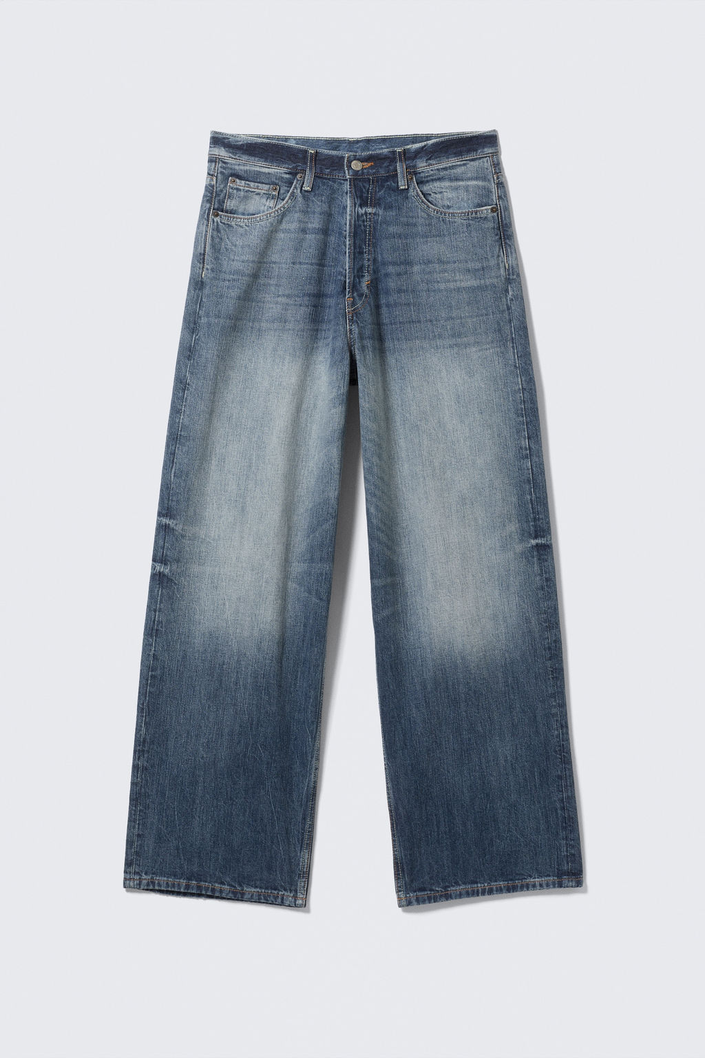 Vaqueros unisex de tiro medio y pernera baggy holgada Astro - H&m фото 15