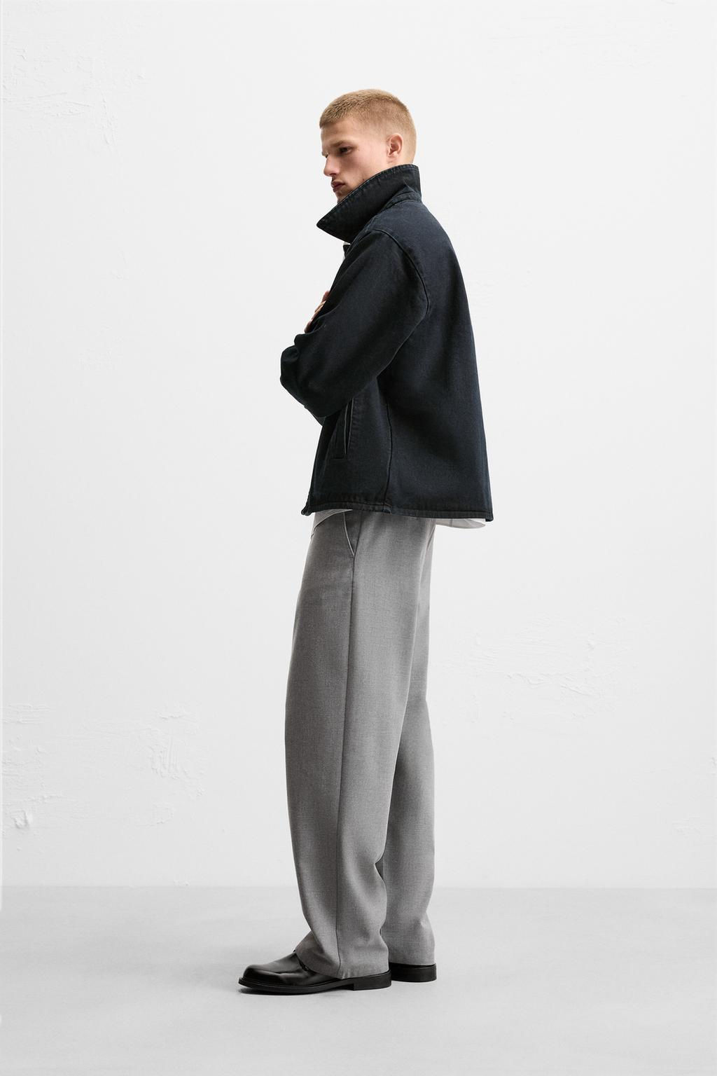 TEXTURED STRAIGHT-LEG TROUSERS - Zara фото 4