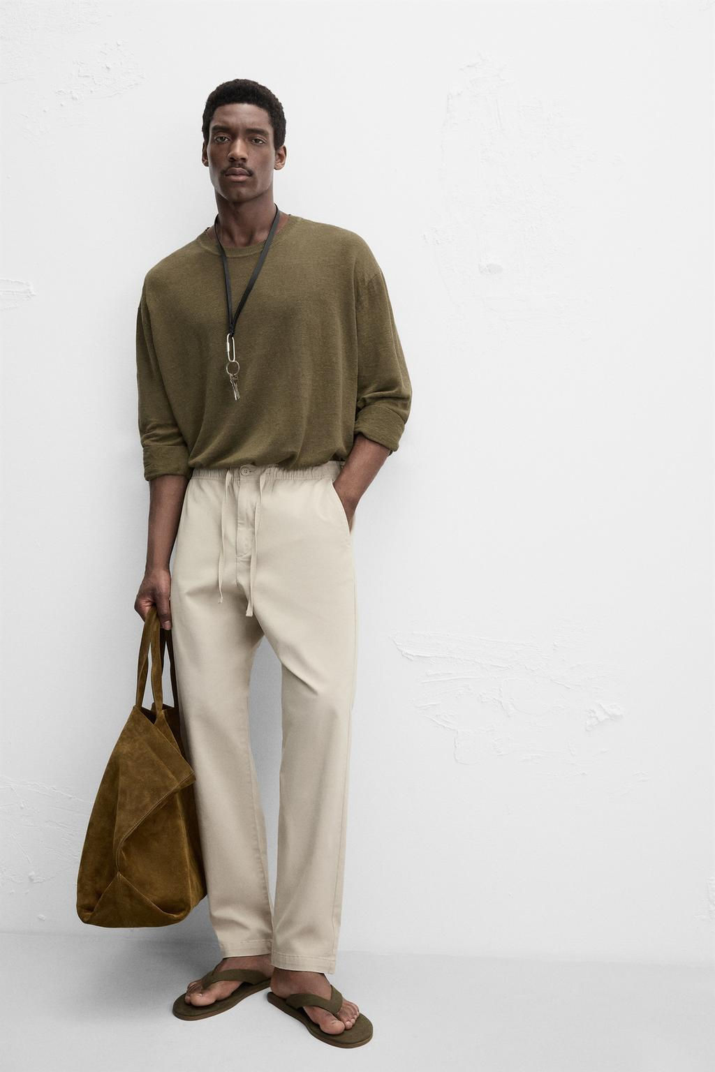 REGULAR FIT JOGGER WAIST TROUSERS - Zara фото 26