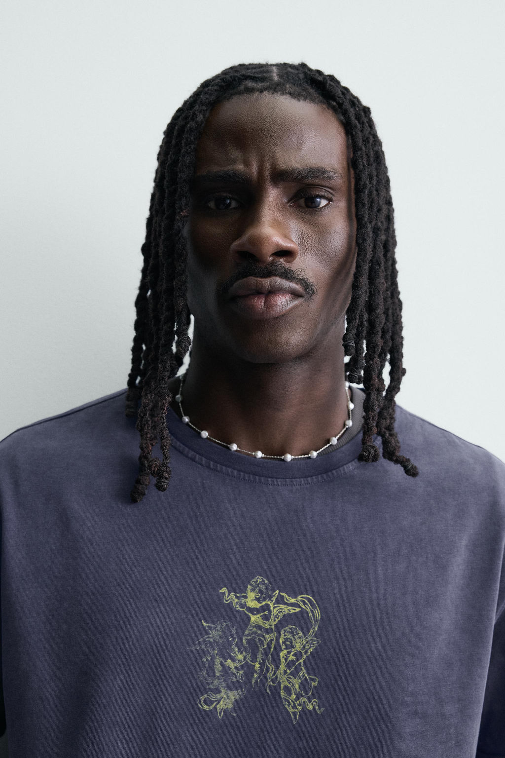 CAMISETA ESTAMPADOS LAVADOS / Azul tinta - Zara фото 5