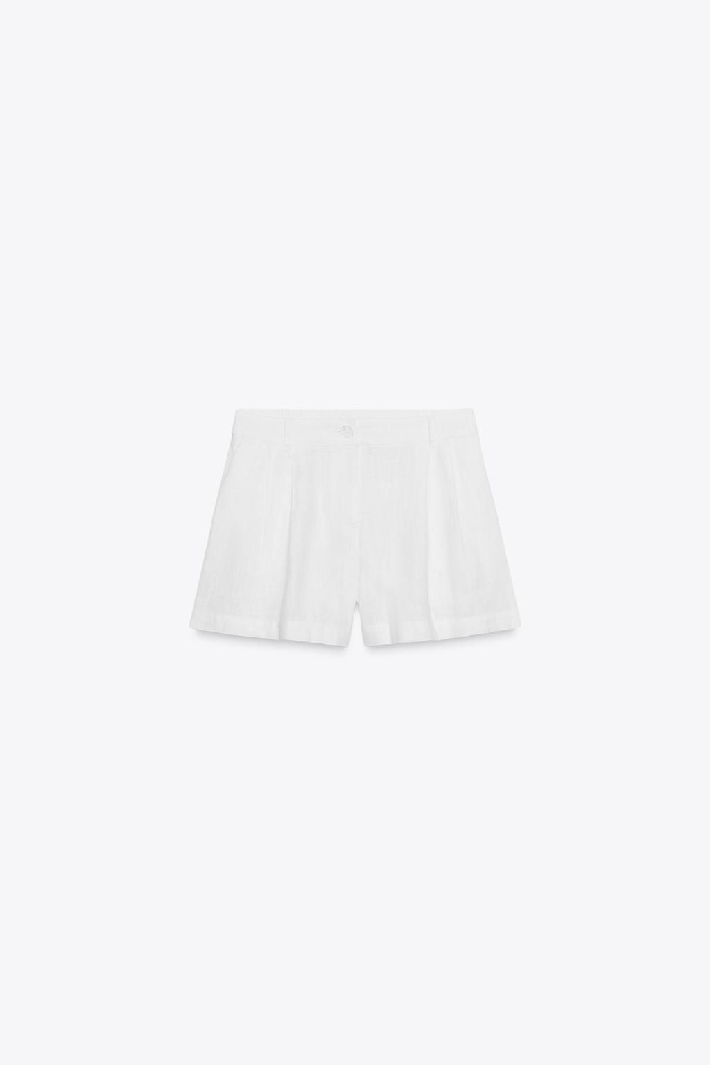 LINEN BLEND DART BERMUDA SHORTS - Zara фото 4