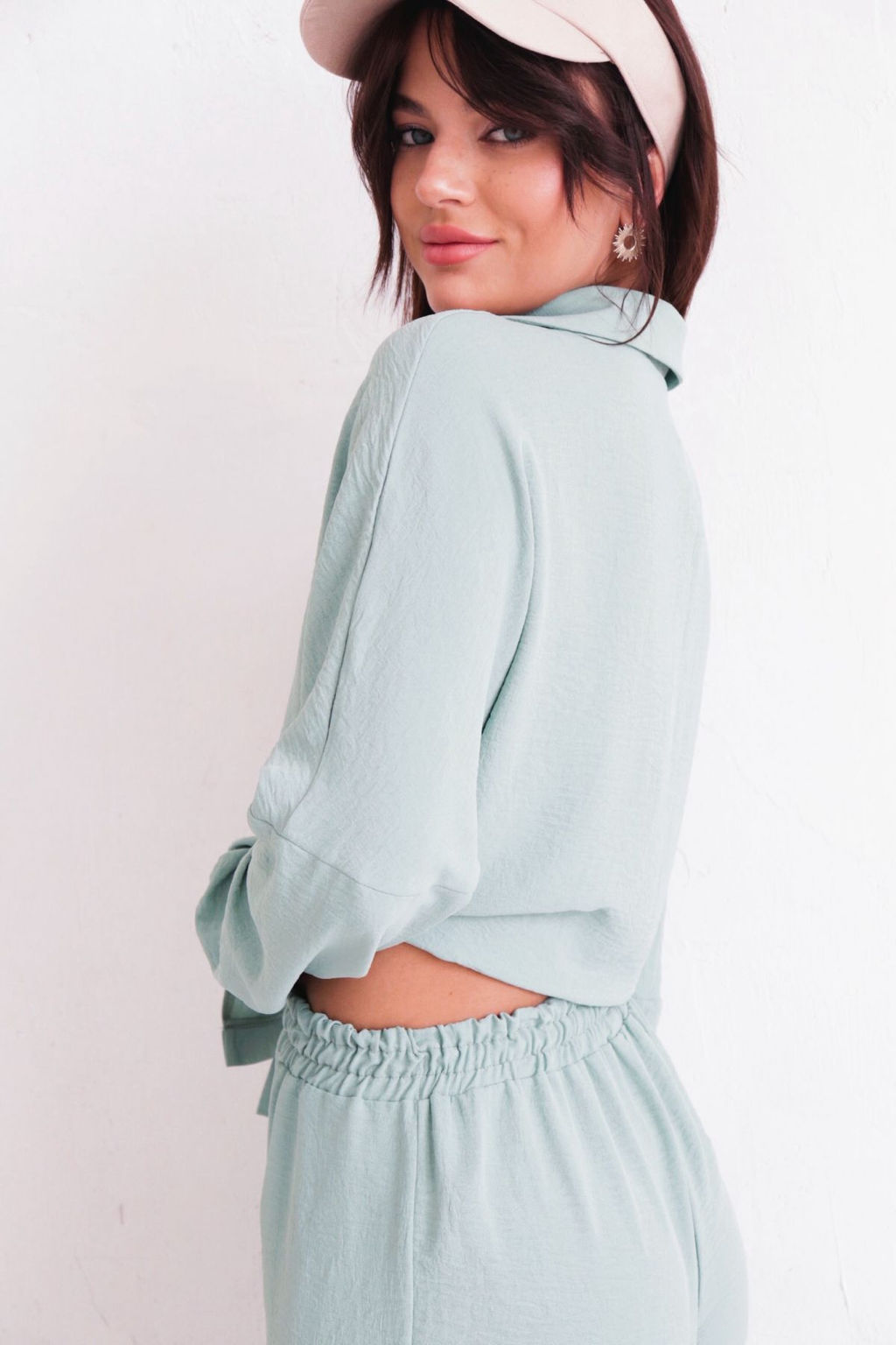 9986 Брюки-палаццо светло-аквамариновые летние - Martichelli фото 8