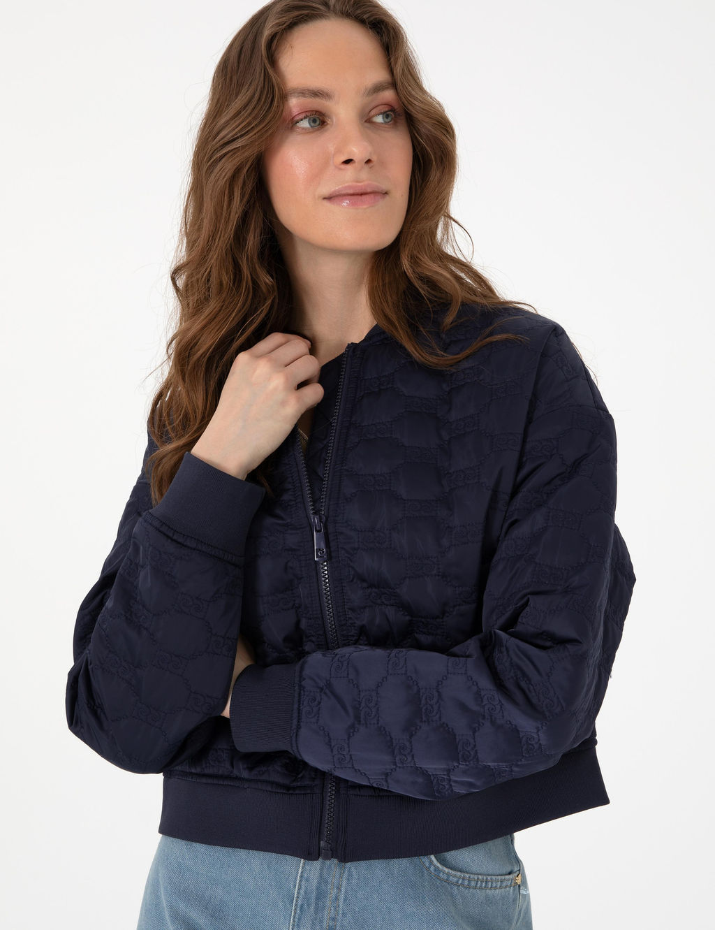 Lacivert Crop Top Mont