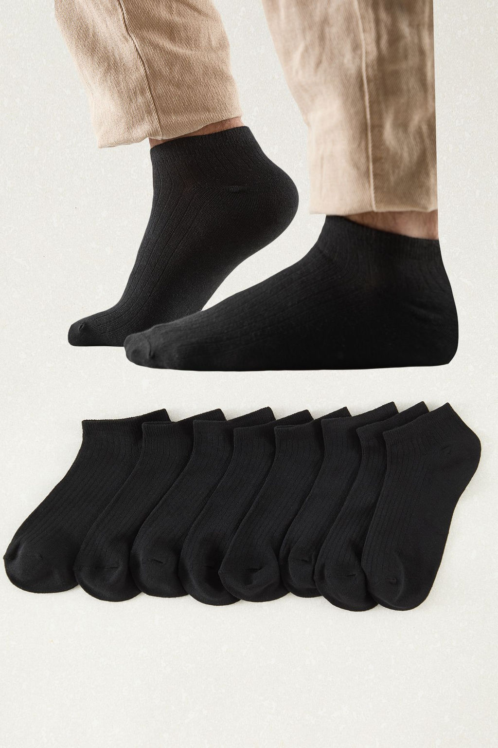 Trendyolmilla Man Cok Renkli Unisex 8li Pamuklu Patik Erkek Corap TEDAW25CO00005