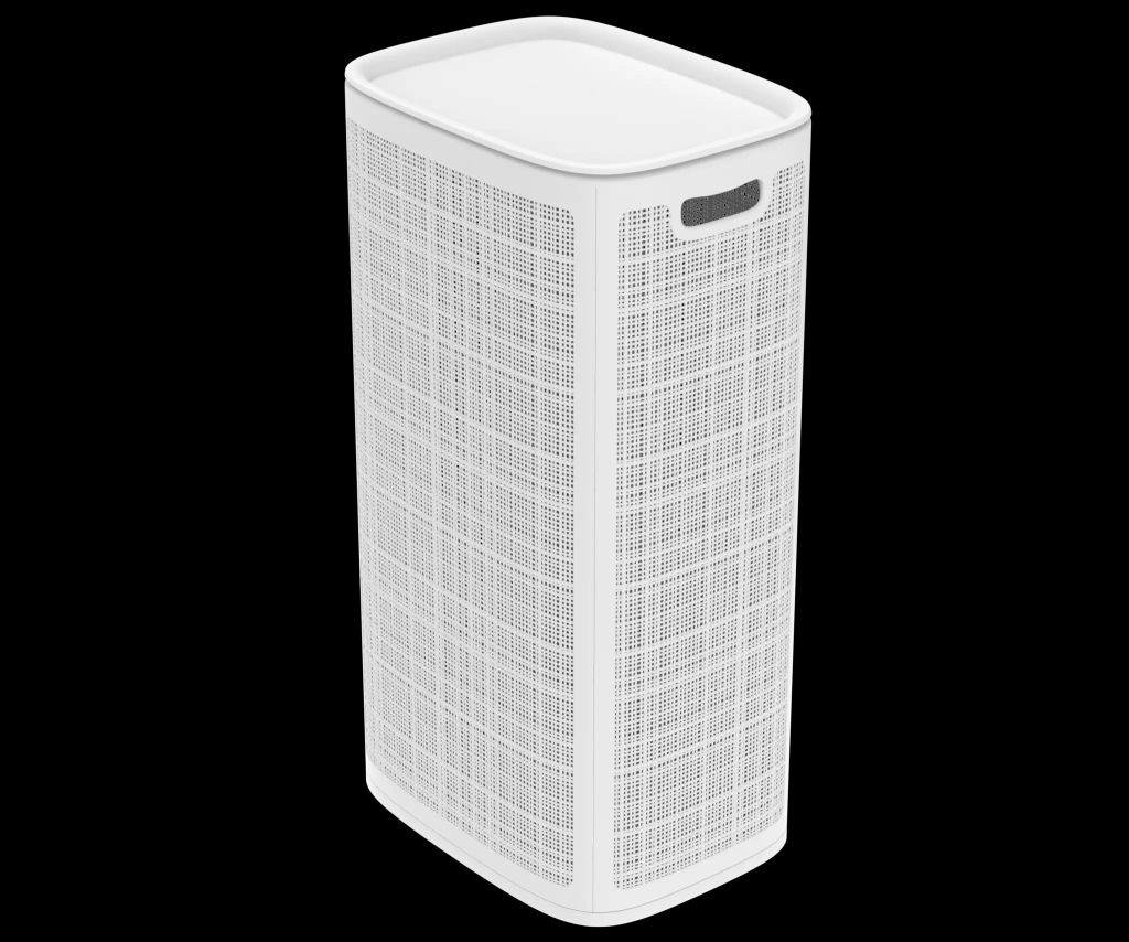 Корзина для белья Лён 100л 43*32,1*80см белый