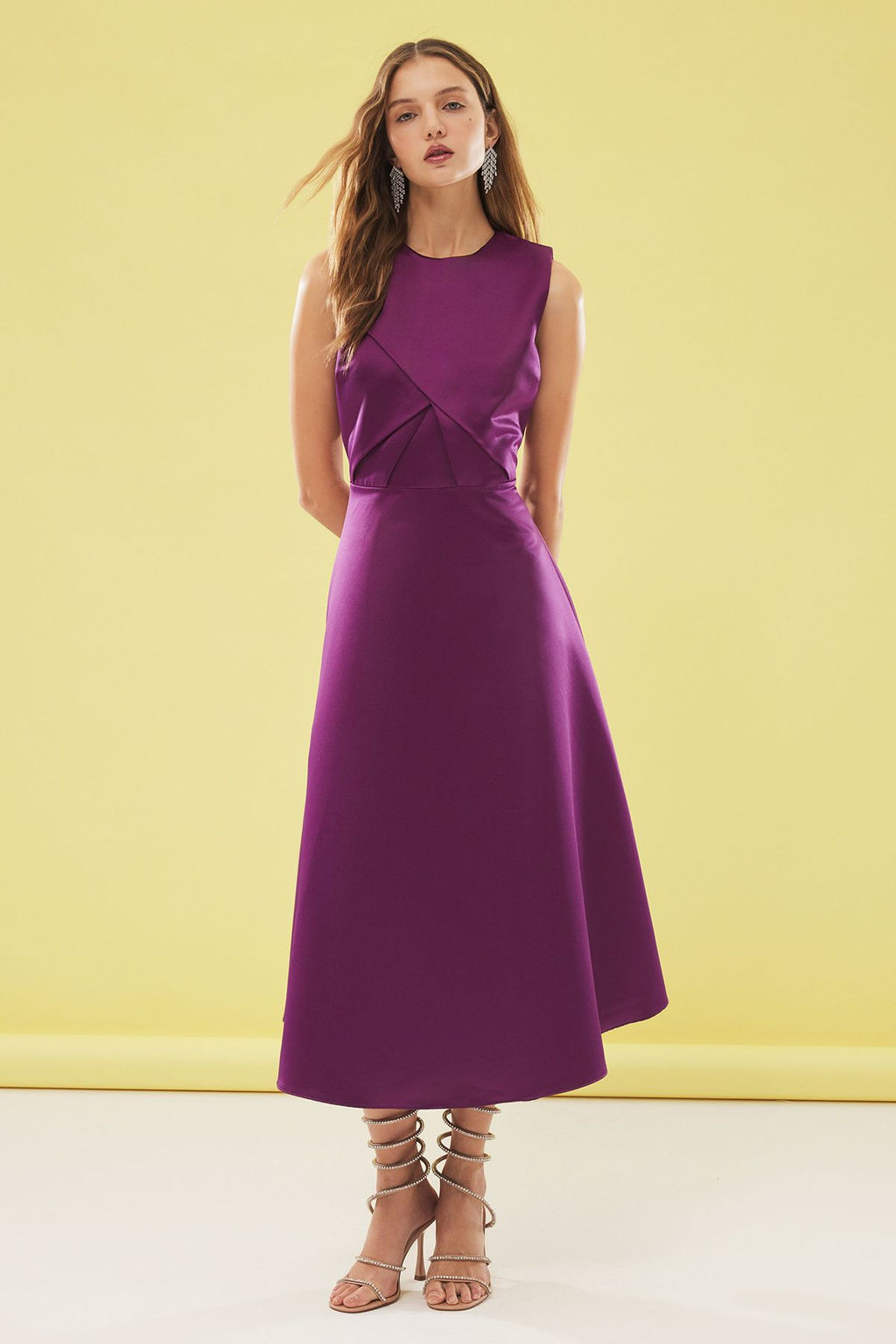 Trendyolmilla Murdum A-Kesim Saten Dokuma S?k Elbise TPRSS25EL00076