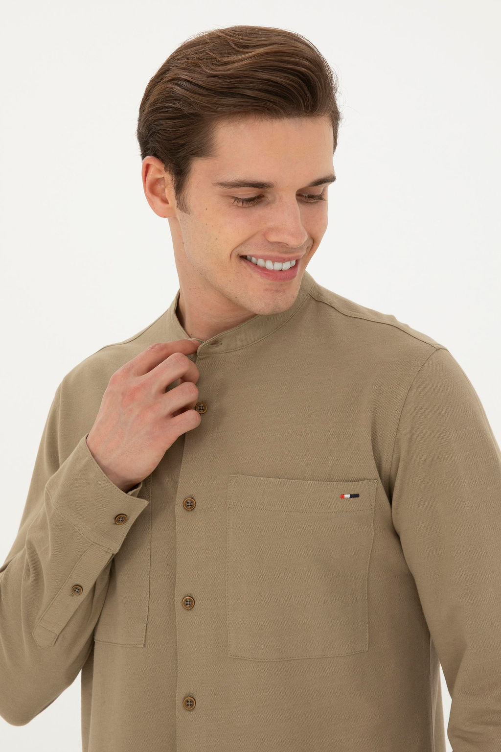 Мужской вязаный кардиган цвета хаки - U.s. polo assn фото 9