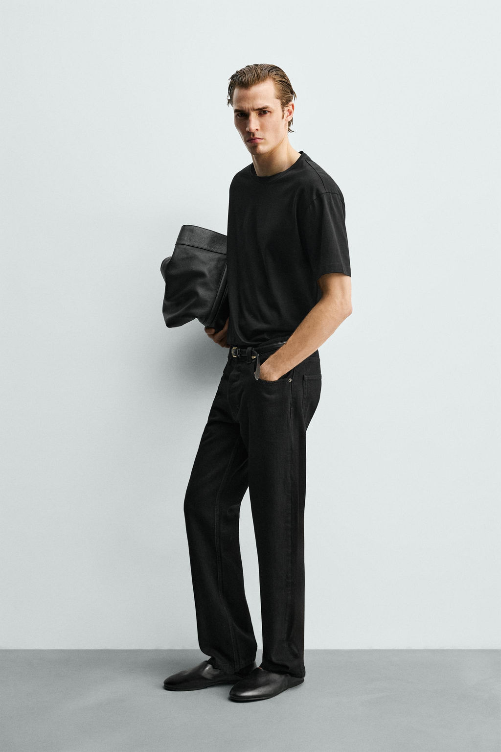 CAMISETA CROPPED FIT ACABADO MERCERIZADO / Negro - Zara фото 4