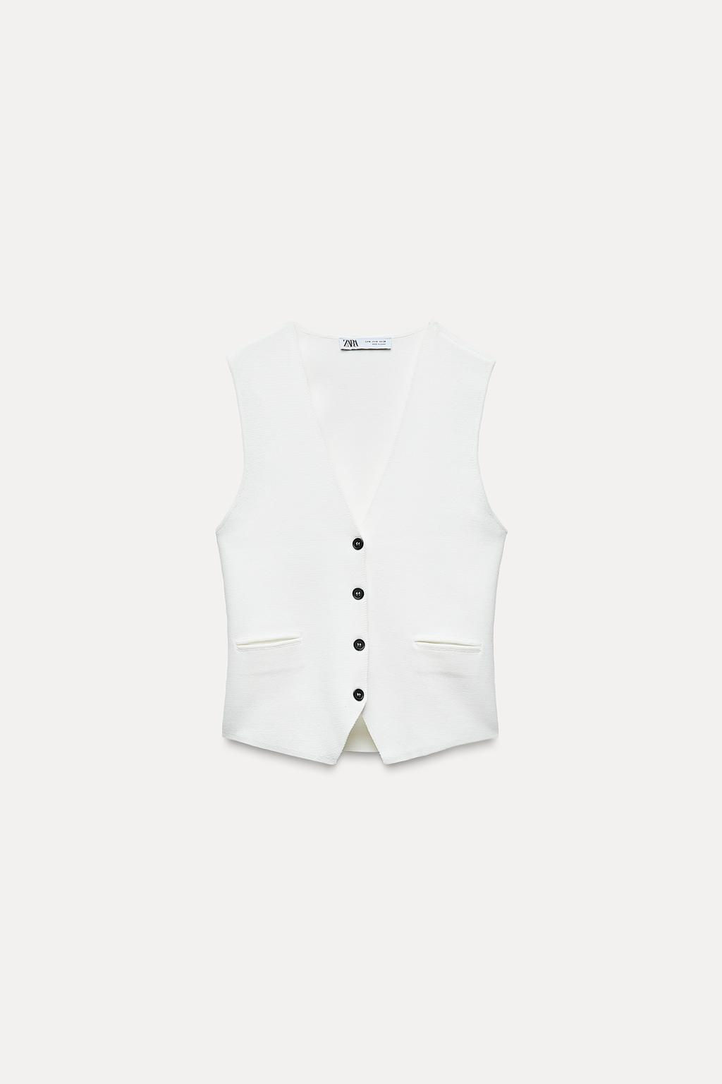 KNIT WAISTCOAT TOP WITH BACK TAB - Zara фото 3