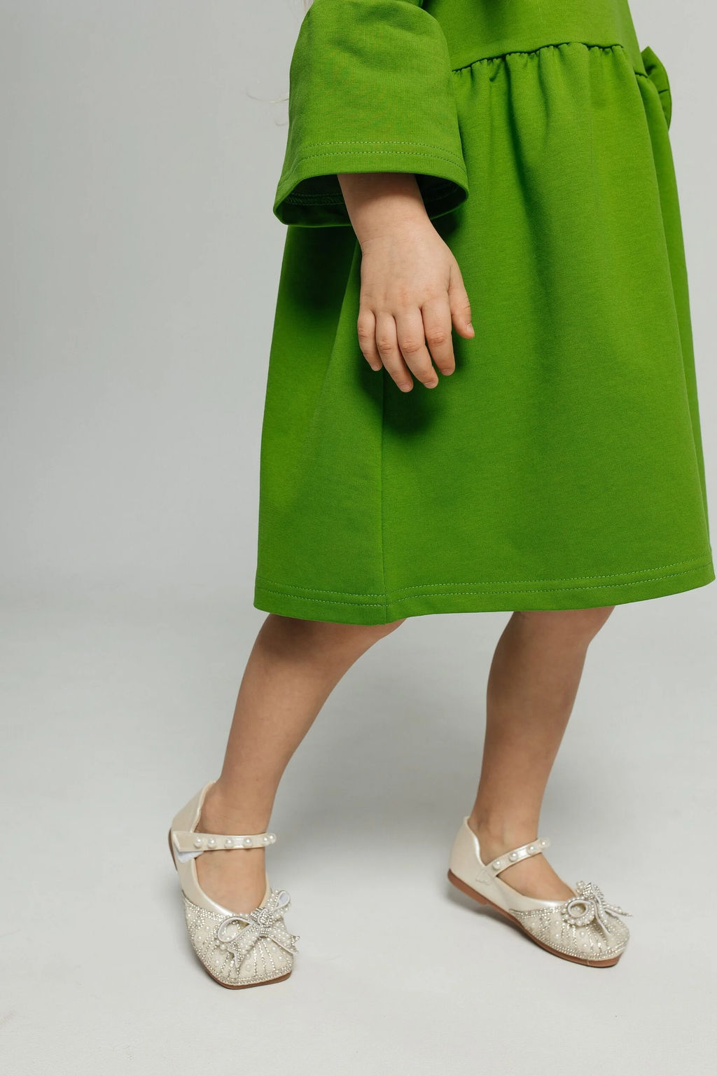 Платье Леди, цвет Травяной-зеленый, 78% х/б 16% пэ 6% лайкра - 5+ фото 2