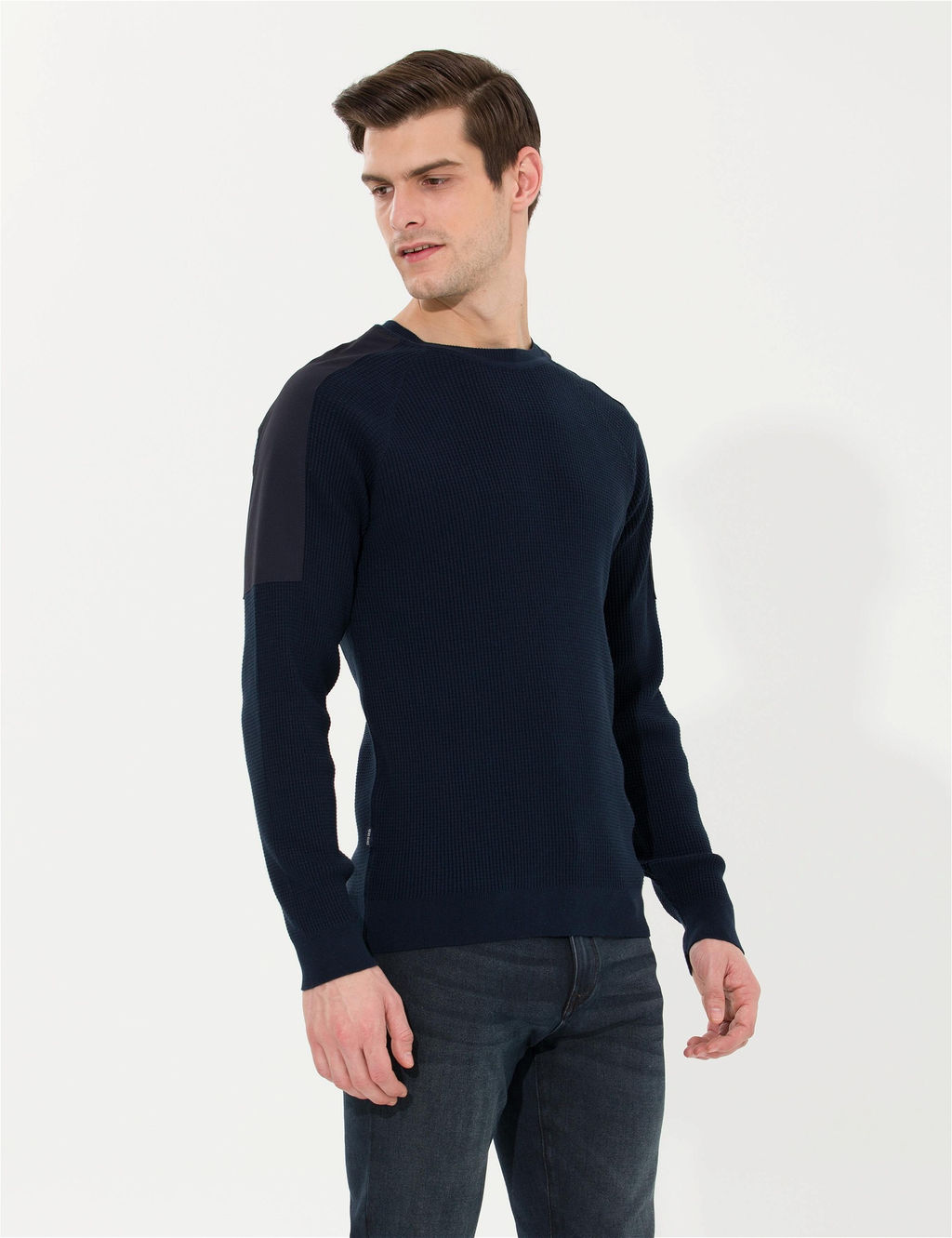 Lacivert Slim Fit Bisiklet Yaka Triko Kazak - Pierre cardin фото 3