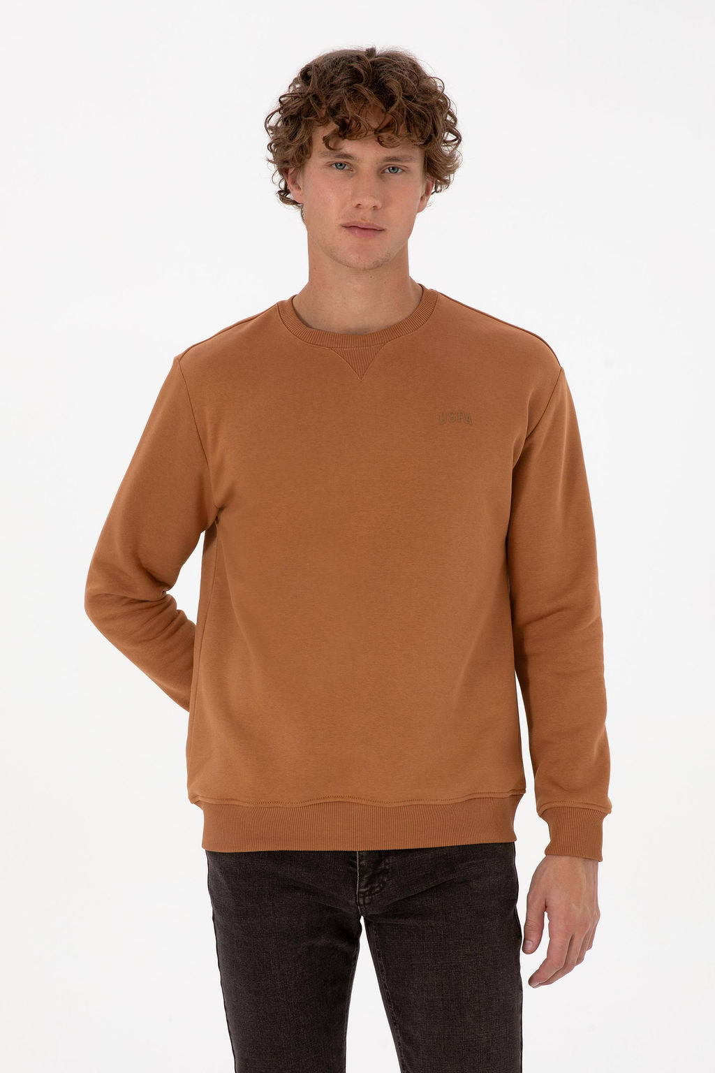 Erkek Camel Basic Sweatshirt - U.s. polo assn фото 3