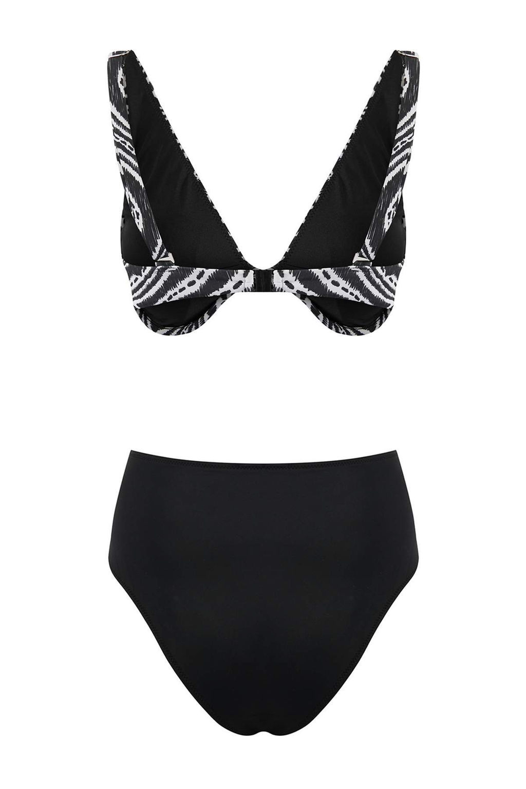 Etnik Desenli Balconette Kapl? Yuksek Bel Regular Bikini Tak?m? TBESS26BT00017