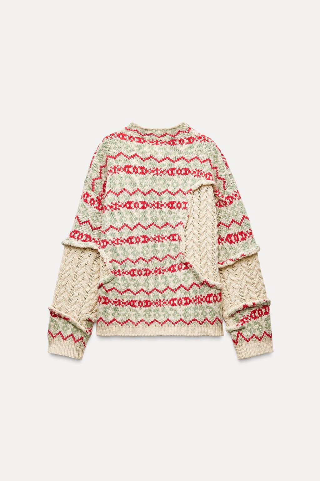 CABLE-KNIT JACQUARD SWEATER - Zara фото 6