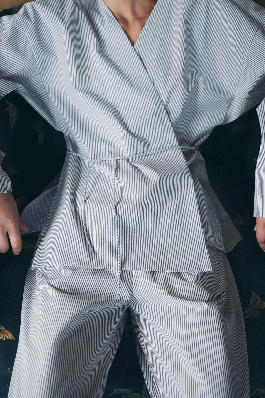 STRIPED KIMONO SHIRT - Zara фото 2