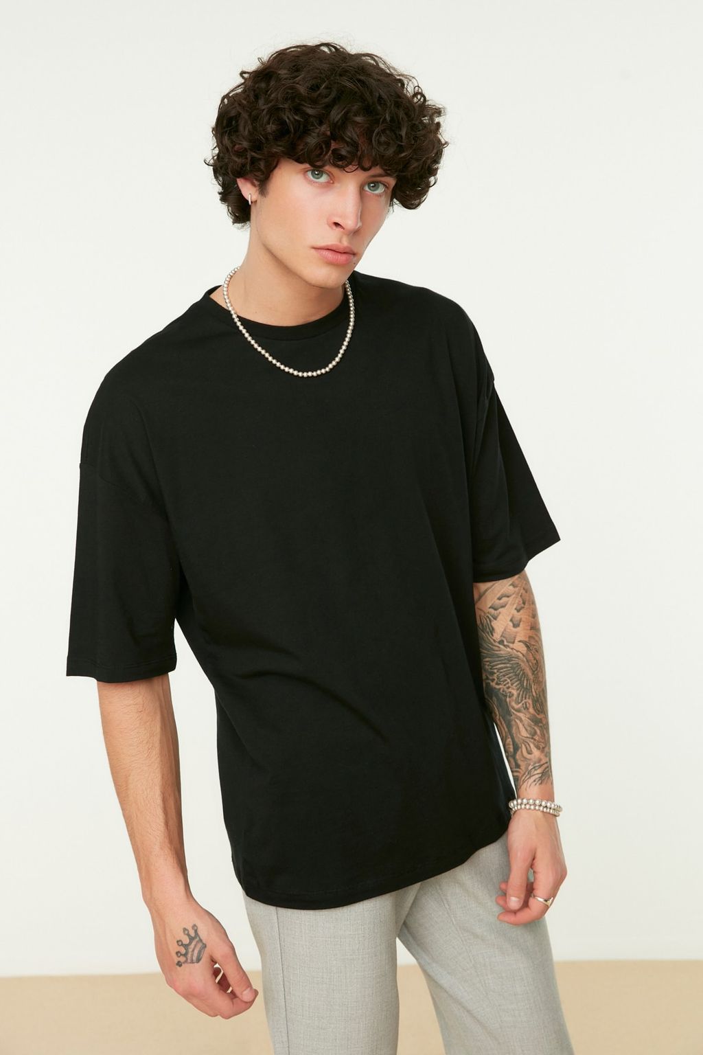 TRENDYOL MAN Tas Oversize/Genis Kesim Bisiklet Yaka Cicek Bask?l? K?sa Kol %100 Pamuklu T-Shirt TMNSS21TS1223 - Trendyolmilla фото 13