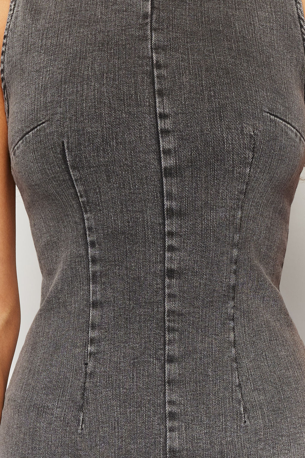 Trendyolmilla Antrasit Fitted/Vucuda Oturan Midi Denim Elbise TWOSS24EL00383  фото 4