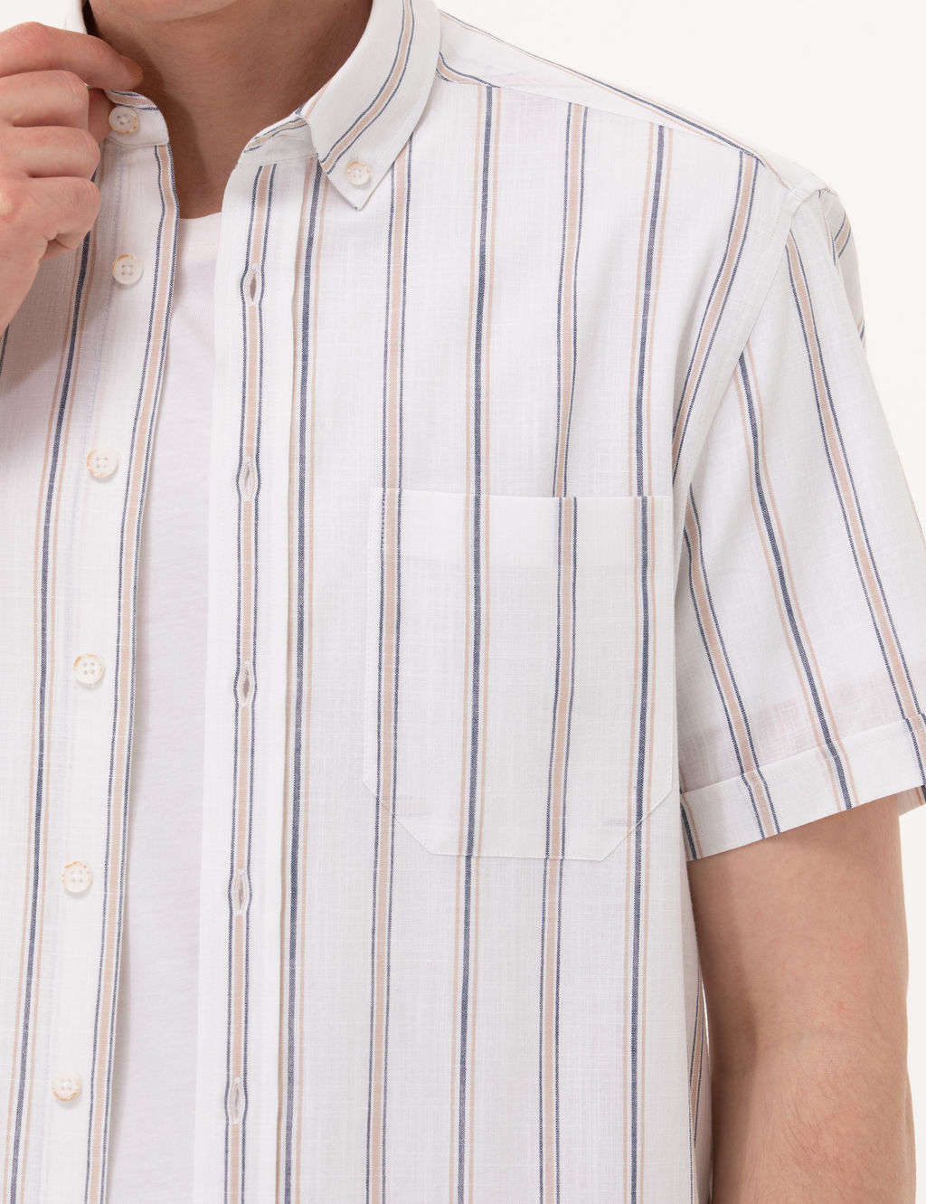 Lacivert Comfort Fit K_sa Kollu G_mlek