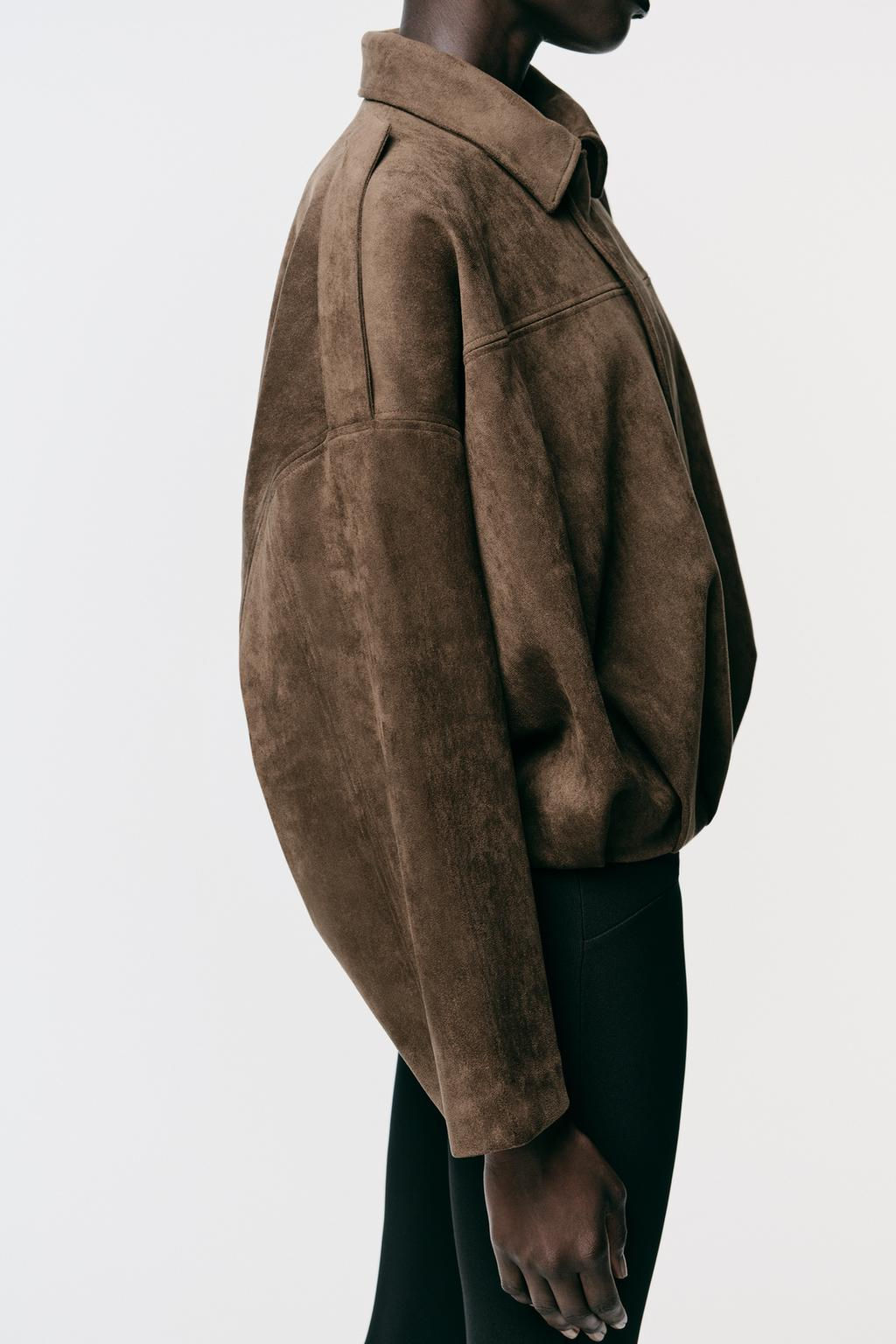 SUEDE EFFECT BOMBER JACKET - Zara фото 6