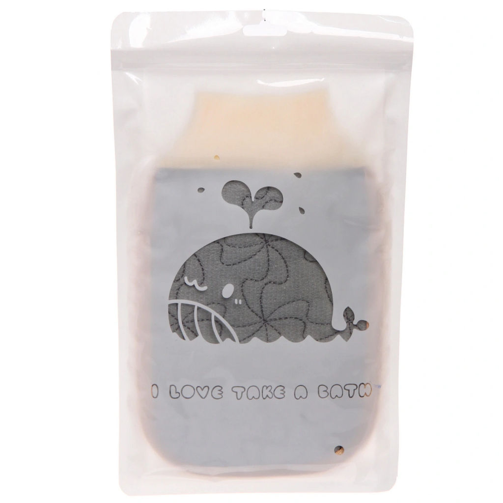 Цена за 2шт. Мочалка - варежка для тела жёсткая "Premium - Lavita", цвет светло - серый, 14*24см (ZIP пакет)