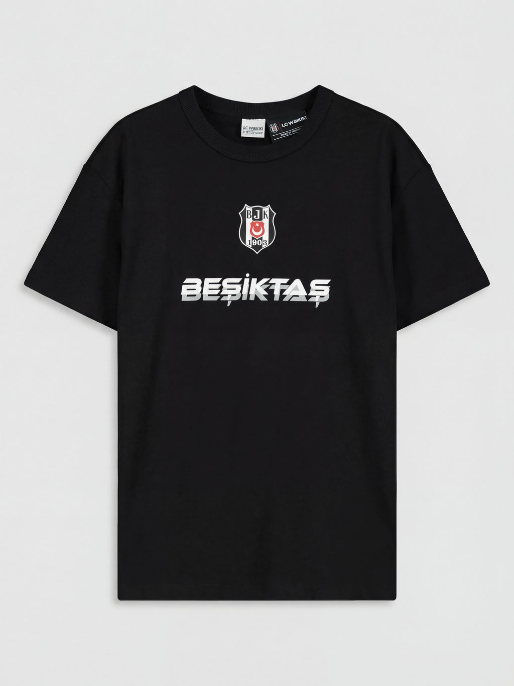 Bisiklet Yaka Be?ikta? Bask?l? Erkek ?ocuk Ti??rt