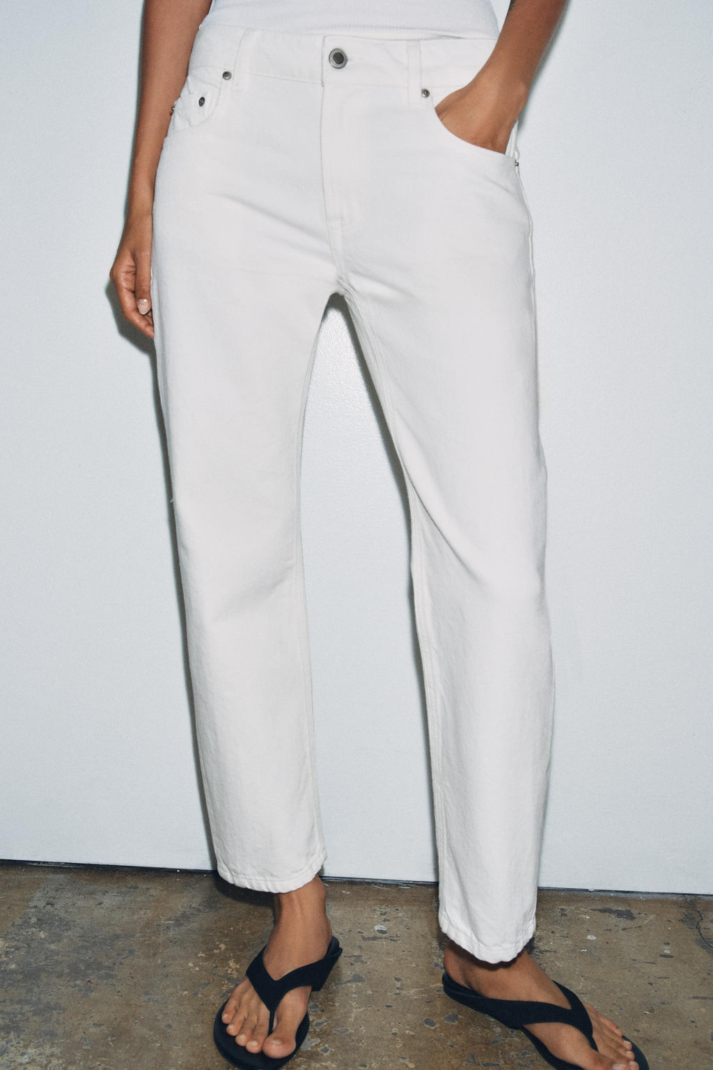 JEANS ZW COLLECTION CIGARRETE TIRO MEDIO / Blanco - Zara фото 2
