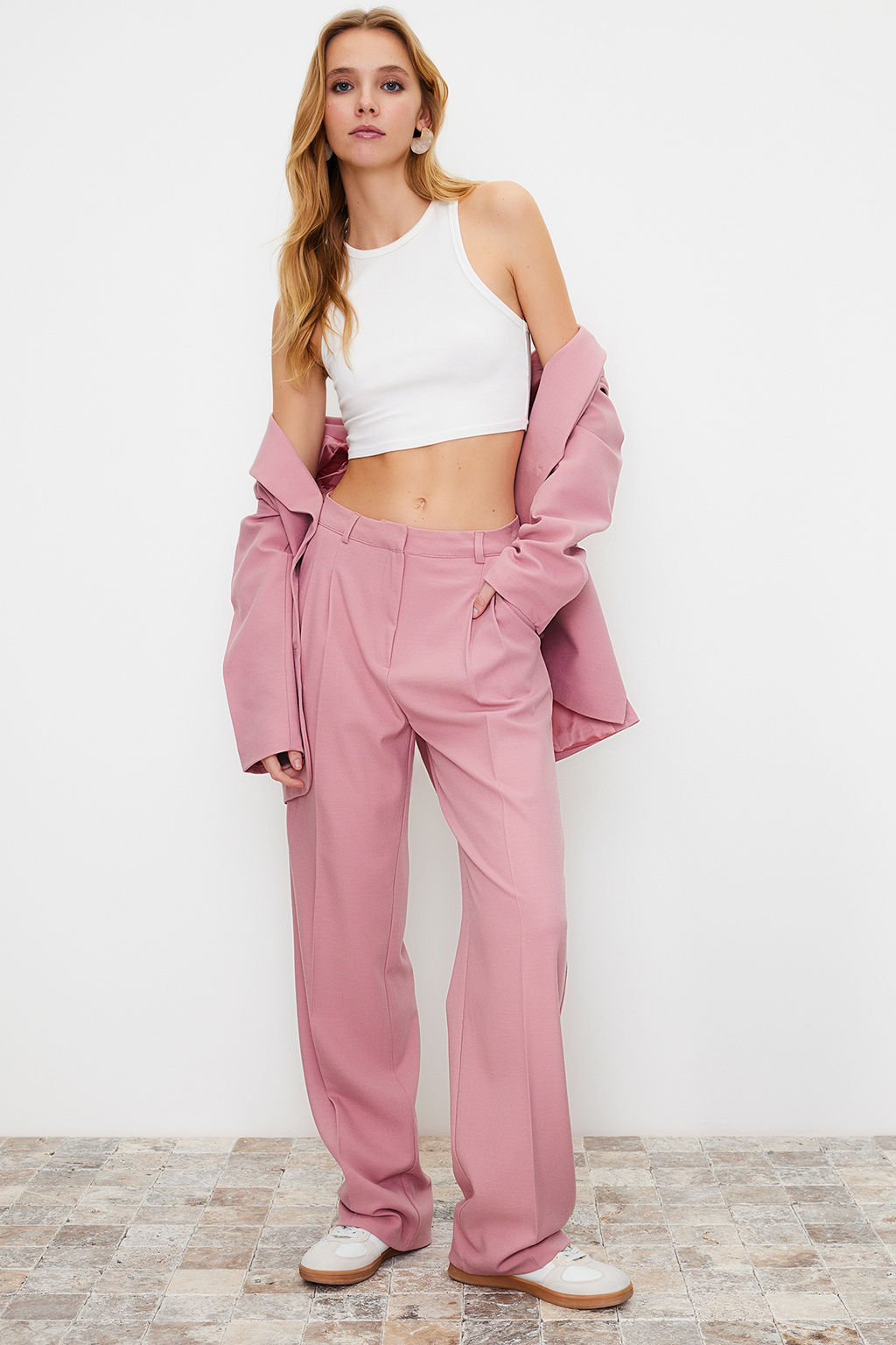 Limited Edition Pembe Regular Astarl? Dokuma Blazer Ceket TWOAW23BC00132