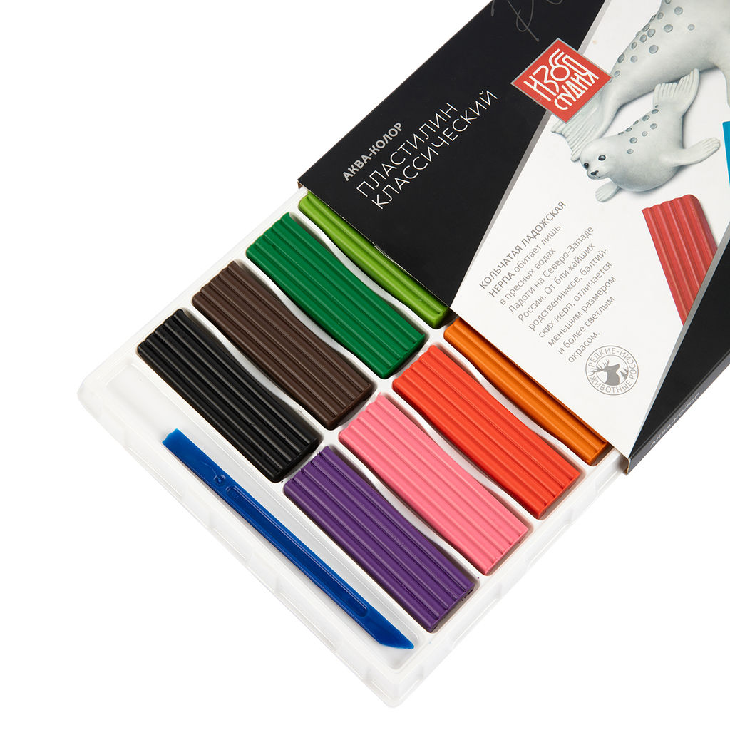 Аква-колор Изостудия Пластилин классический IZO-MC12 240 г ( в картонной упаковке ) 12 цв  фото 6