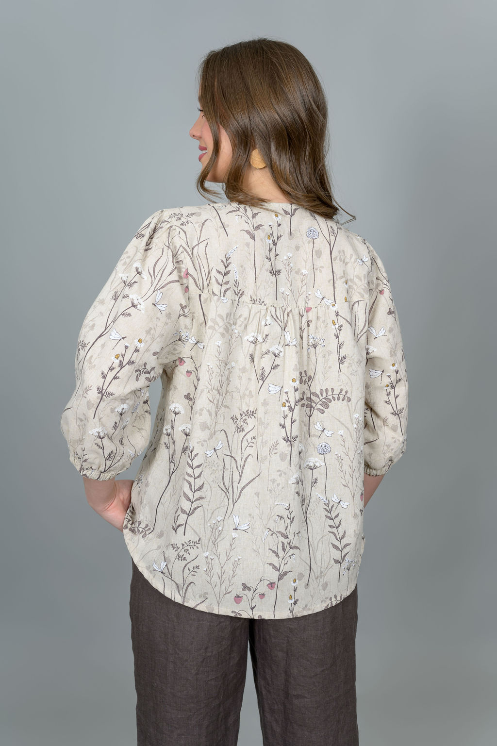 Блуза лен 70%, хлопок 30%