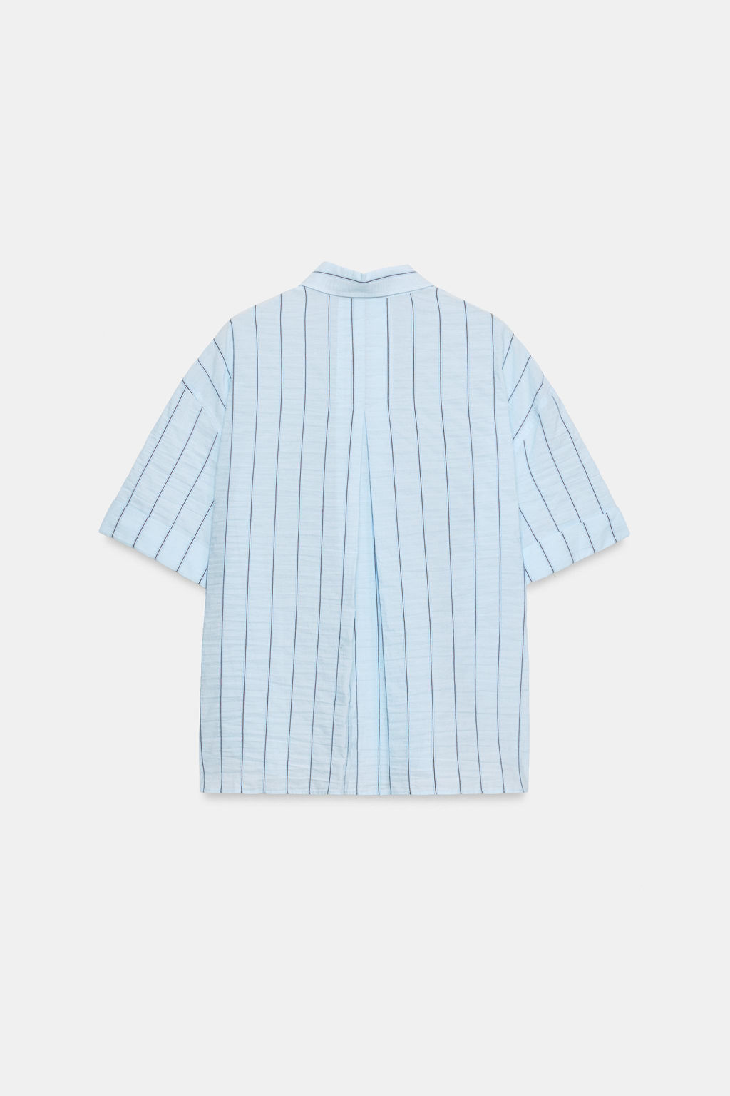 CAMISA OVERSIZE RAYAS / Celeste - Zara фото 5