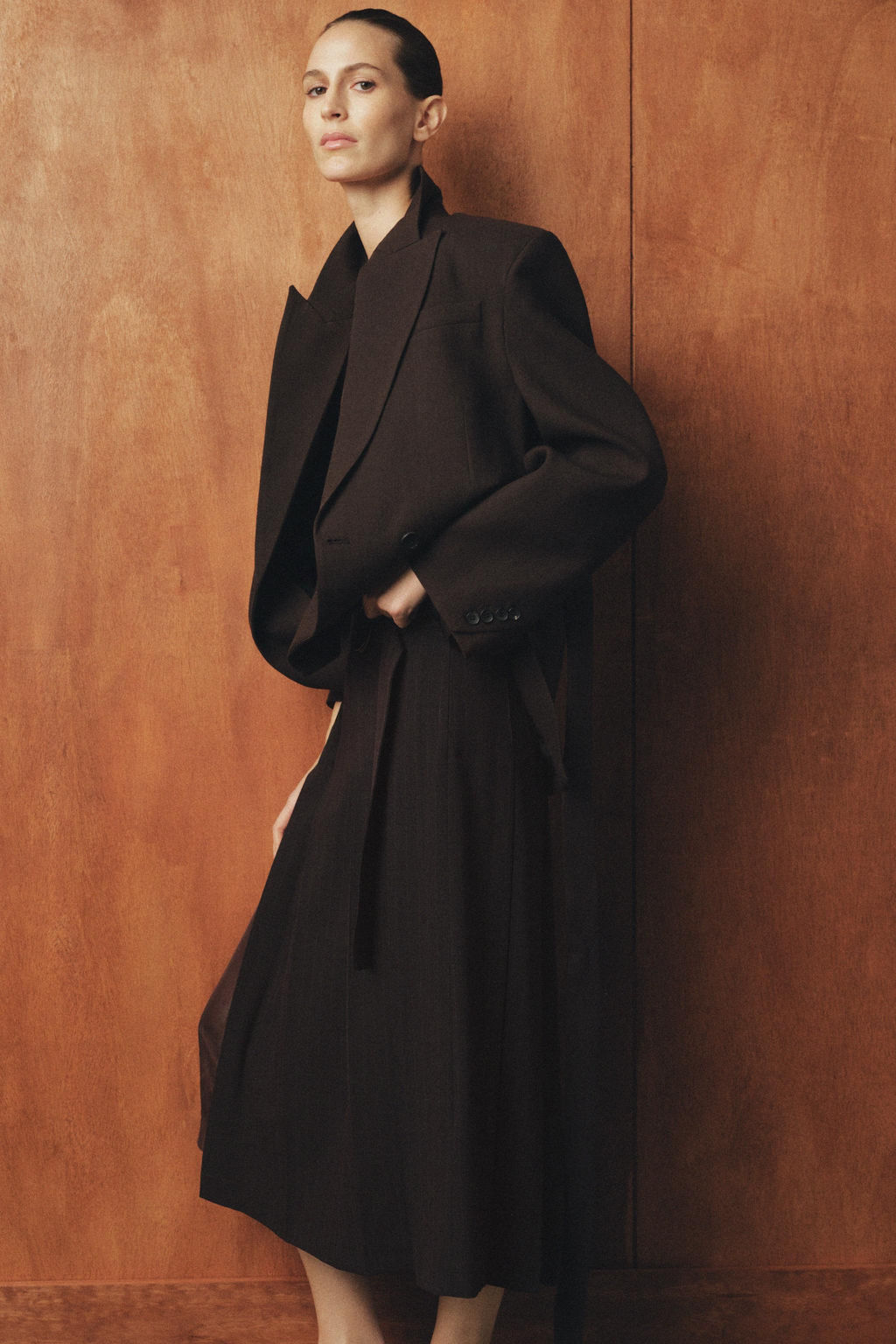 BLAZER 100% LANA CINTUR?N ZW COLLECTION LIMITED EDITION / Khaki - Zara фото 2