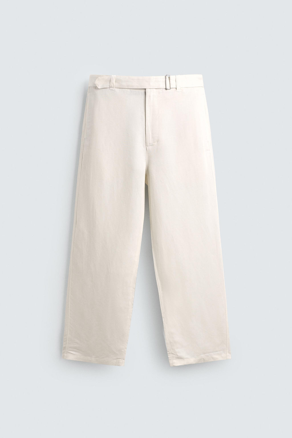 PANTAL?N RELAXED FIT VISCOSA - LINO CINTUR?N / Crudo