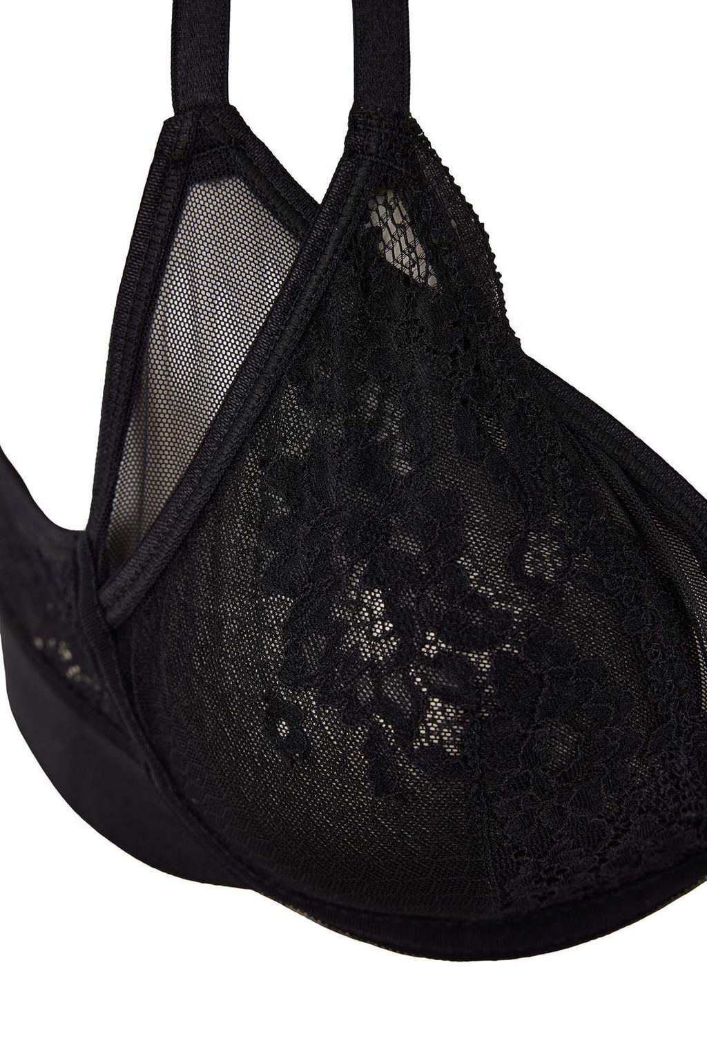 Siyah Dantel/Tul Capraz Baglama Detayl? Kaps?z Balenli Ic Camas?r? Tak?m? THMSS26CC00013 - Trendyolmilla фото 4