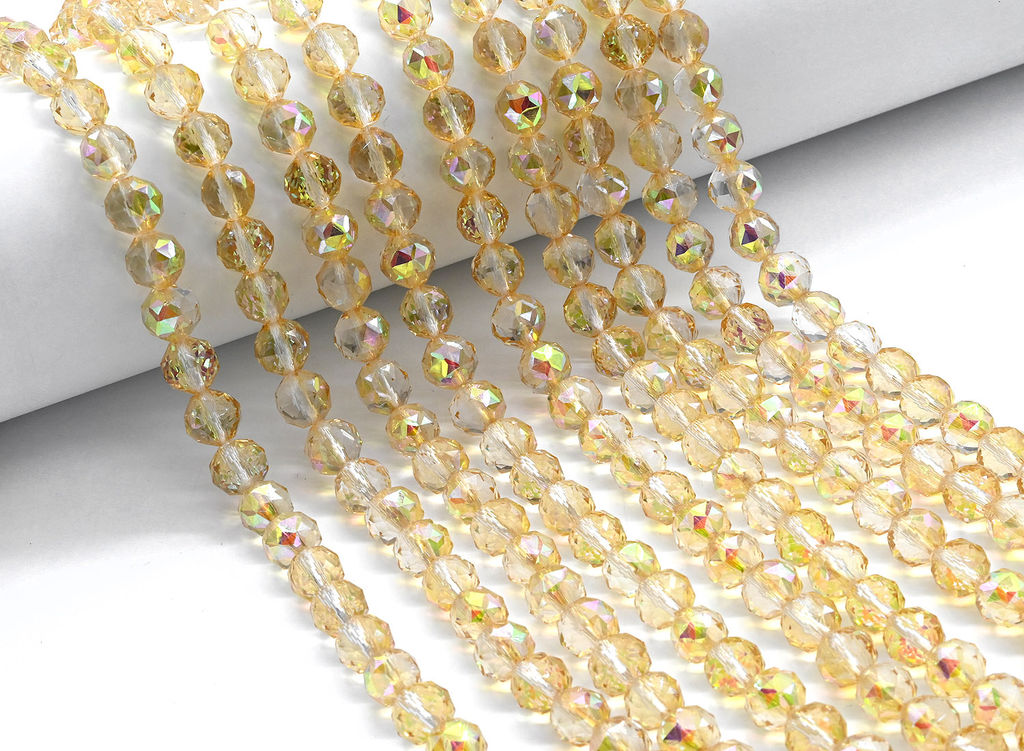 Бусины из циркона шарик гр.9мм цв.золотистый хамелеон, 40см, 43 бусины Радуга камня