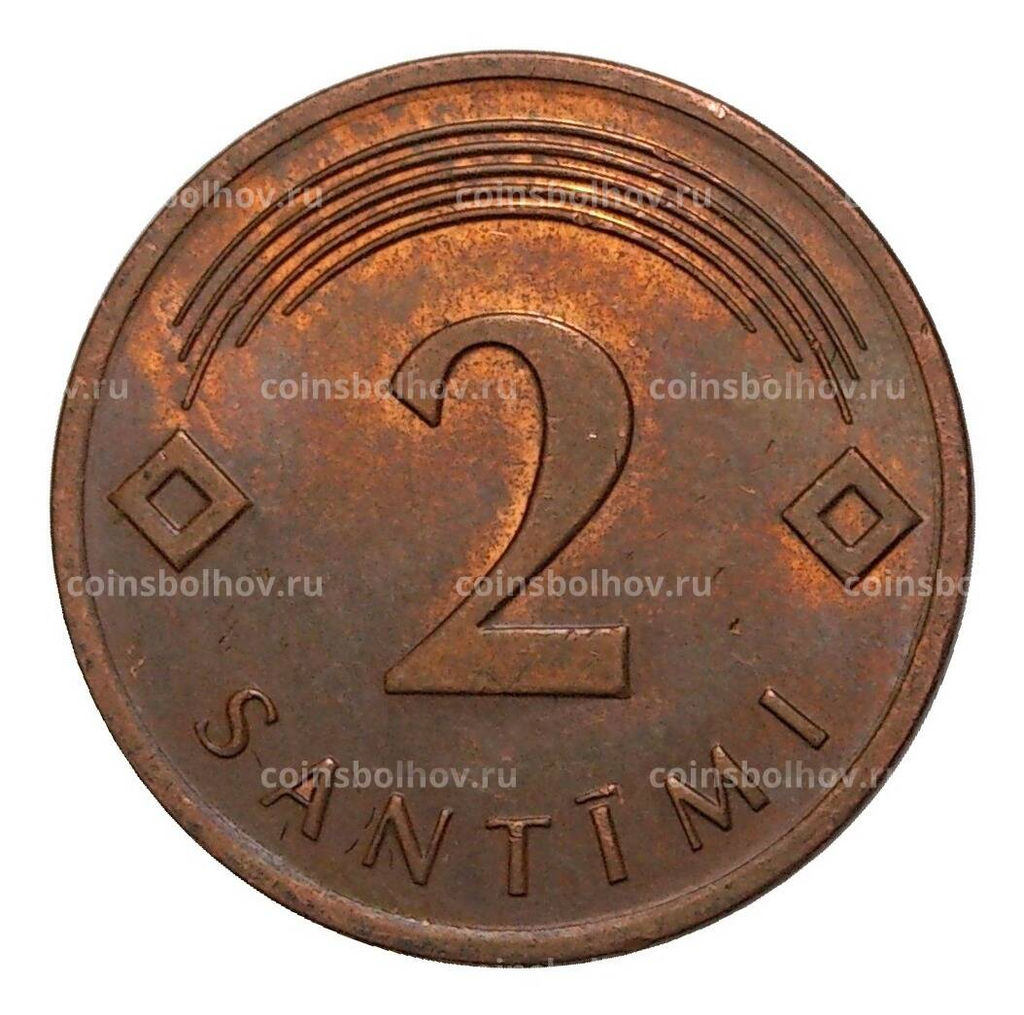 Монета 2 сантима 2009 года Латвия