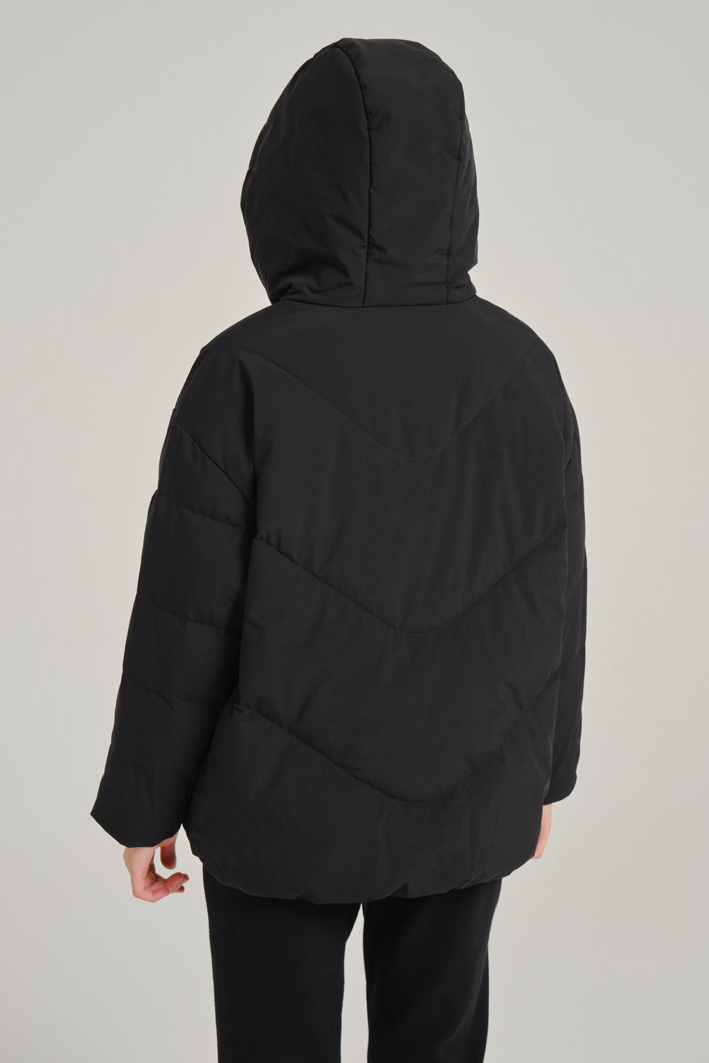 Пуховик короткий Черный TRN Down Jacket