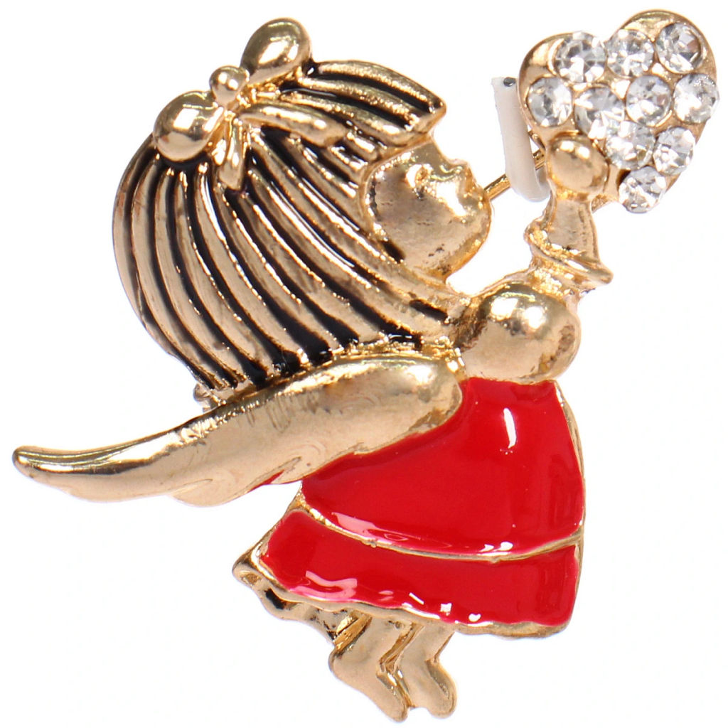 Цена за 3 шт. Брошь "Зимняя сказка - Ангелочек" 3,7*3см