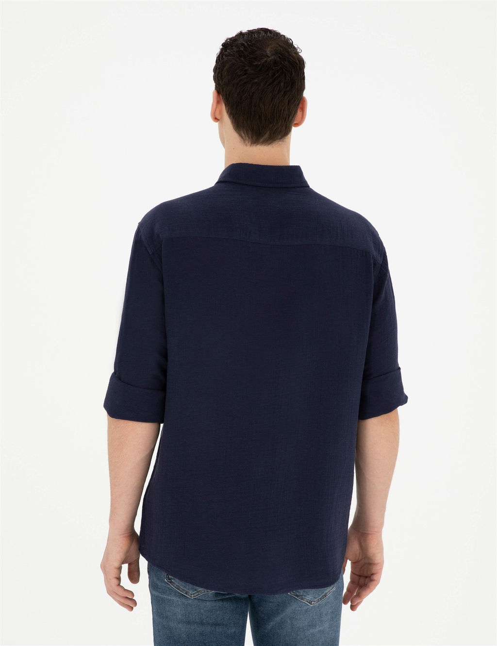 Lacivert Comfort Fit Uzun Kollu G_mlek - Pierre cardin фото 5