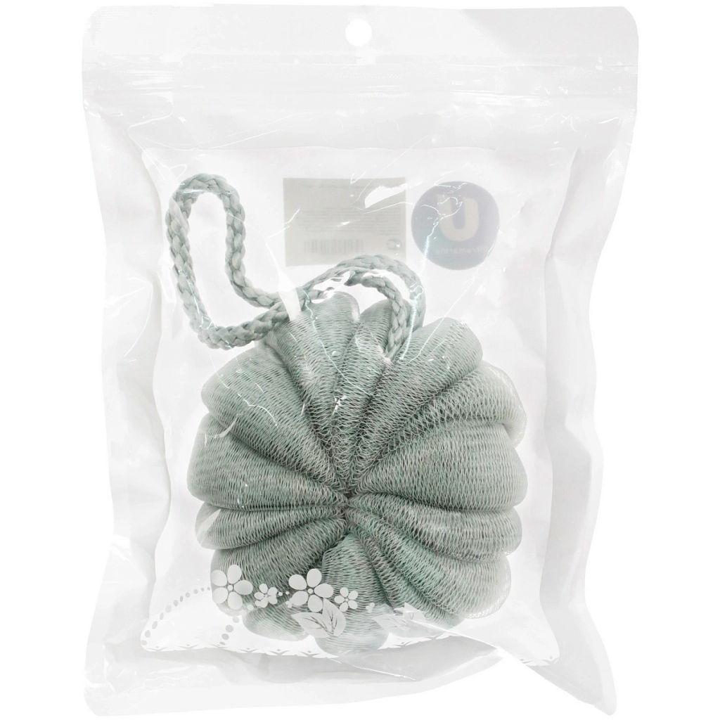 Цена за 3 шт. Мочалка нейлоновая "Premium - Paradise", цвет мятный, D-10см, 50гр (зип пакет и наклейка Ultramarine)