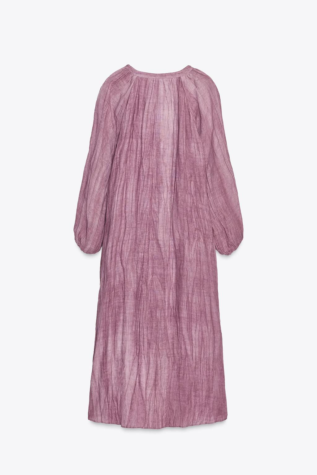 ZW COLLECTION LINEN TIE-DYE TUNIC DRESS - Zara фото 7