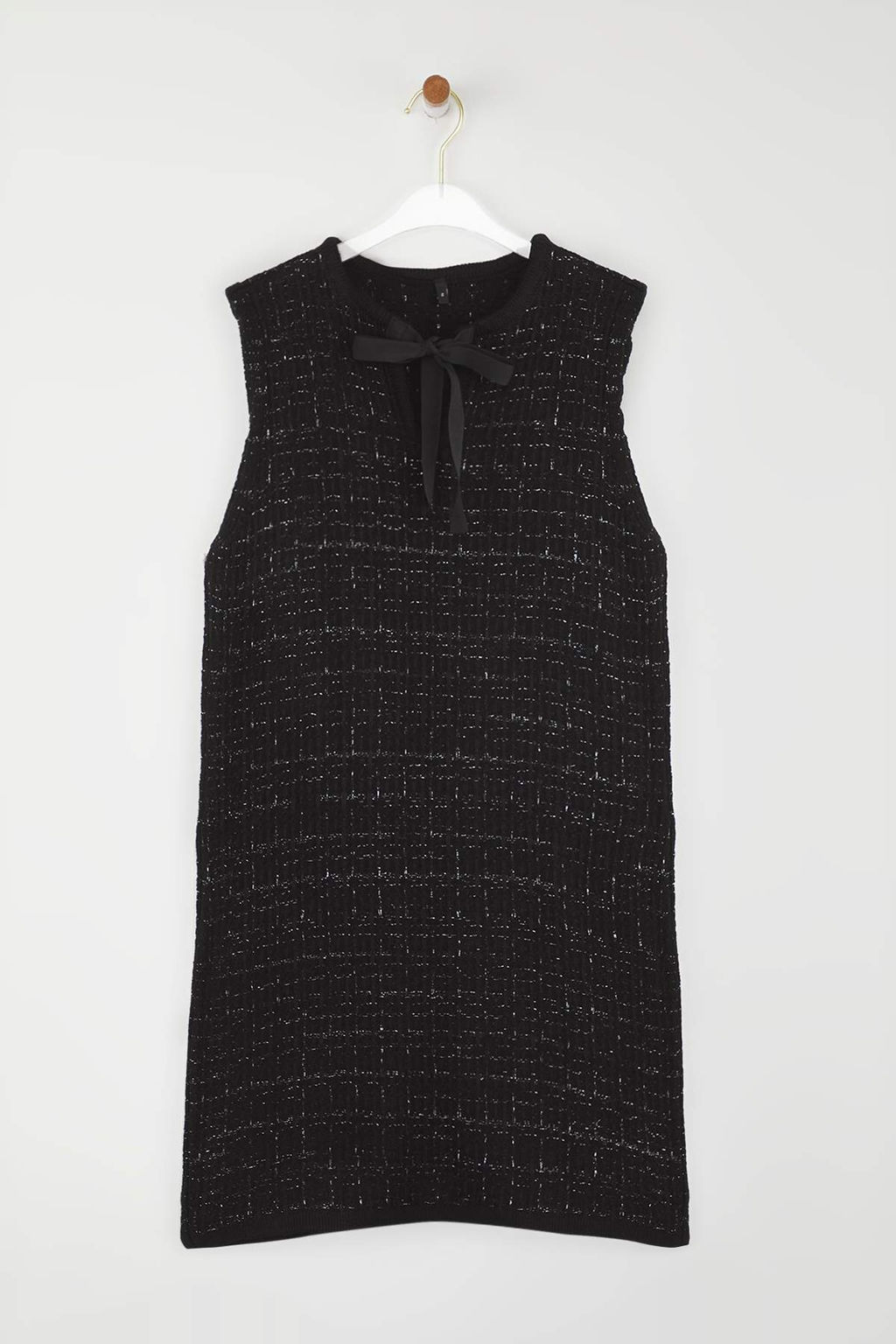 Trendyolmilla Siyah Tuvit Gorunumlu Triko Mini Elbise TWOAW25EL00542  фото 15